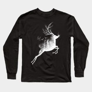 deer and forest, three crows Long Sleeve T-Shirt